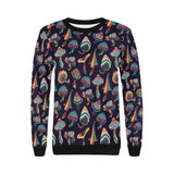 Colorful mushroom pattern Women's Crew Neck Sweatshirt