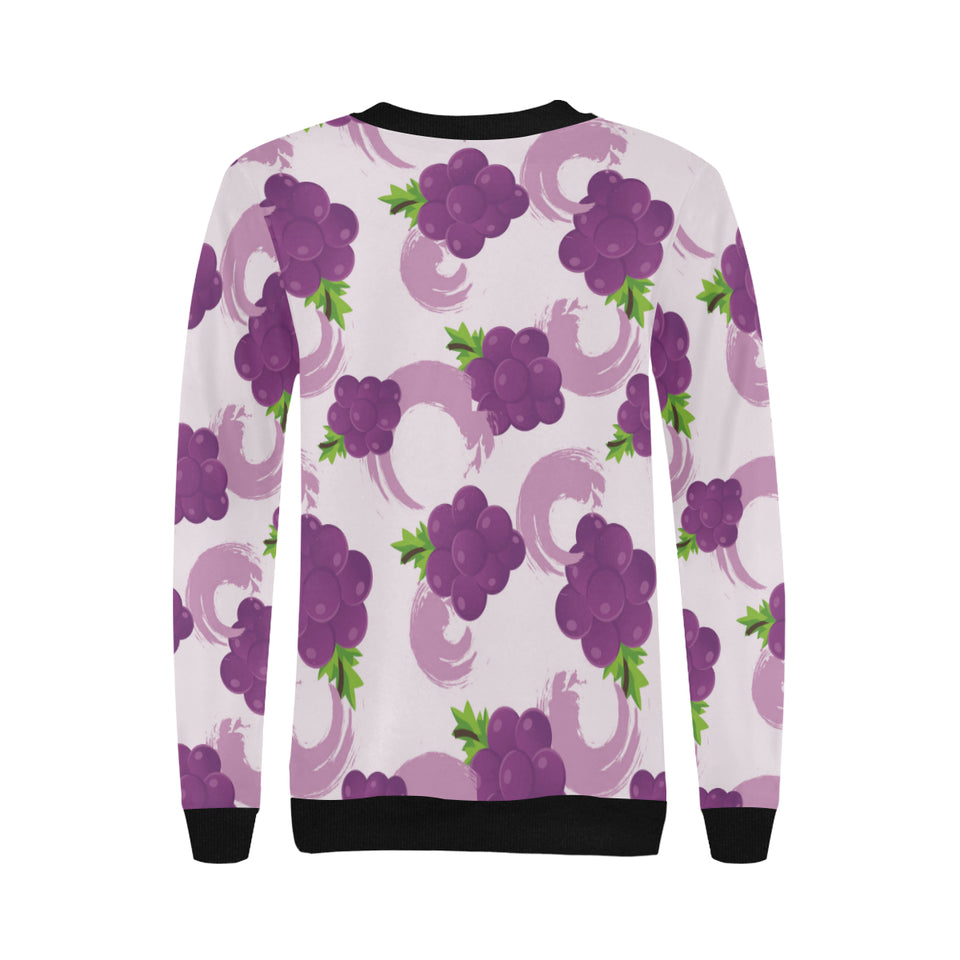 Cute Grape pattern Women's Crew Neck Sweatshirt