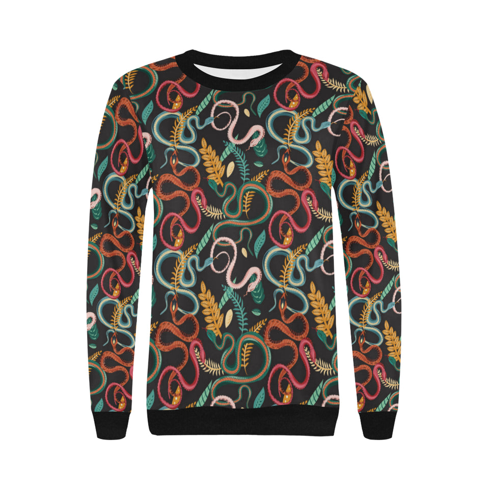 Colorful snake plant pattern Women's Crew Neck Sweatshirt