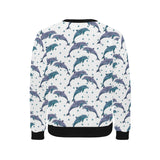 Dolphins pattern dotted background Men's Crew Neck Sweatshirt