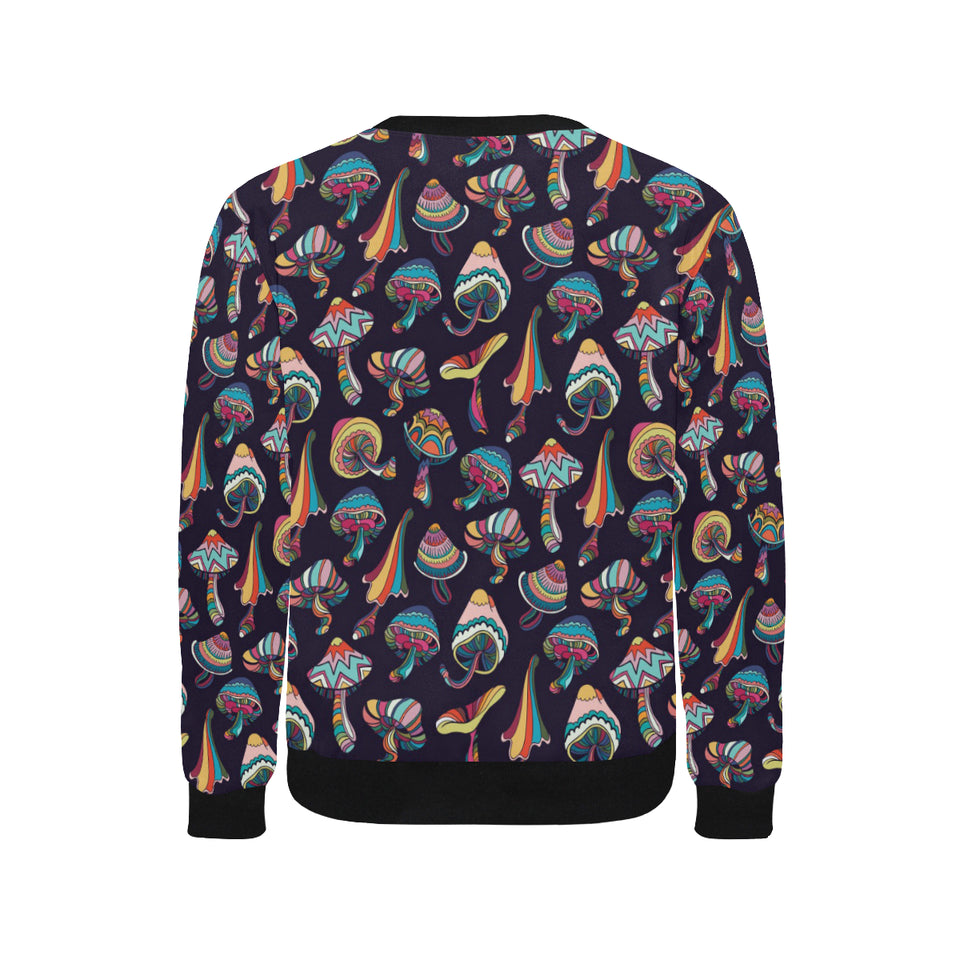 Colorful mushroom pattern Men's Crew Neck Sweatshirt