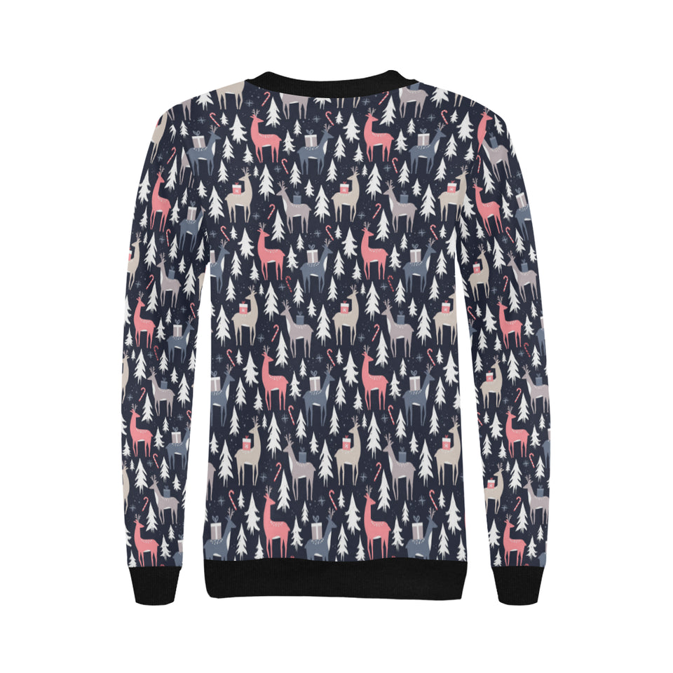 Deers Winter Christmas pattern Women's Crew Neck Sweatshirt