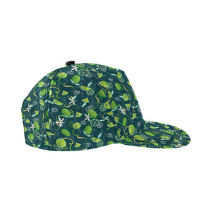 Lime ice flower pattern All Over Print Snapback Cap
