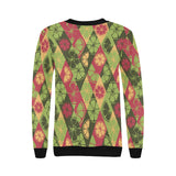 Cool Geometric lime pattern Women's Crew Neck Sweatshirt