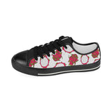 dragon fruits white background Kids' Boys' Girls' Low Top Canvas Shoes Black
