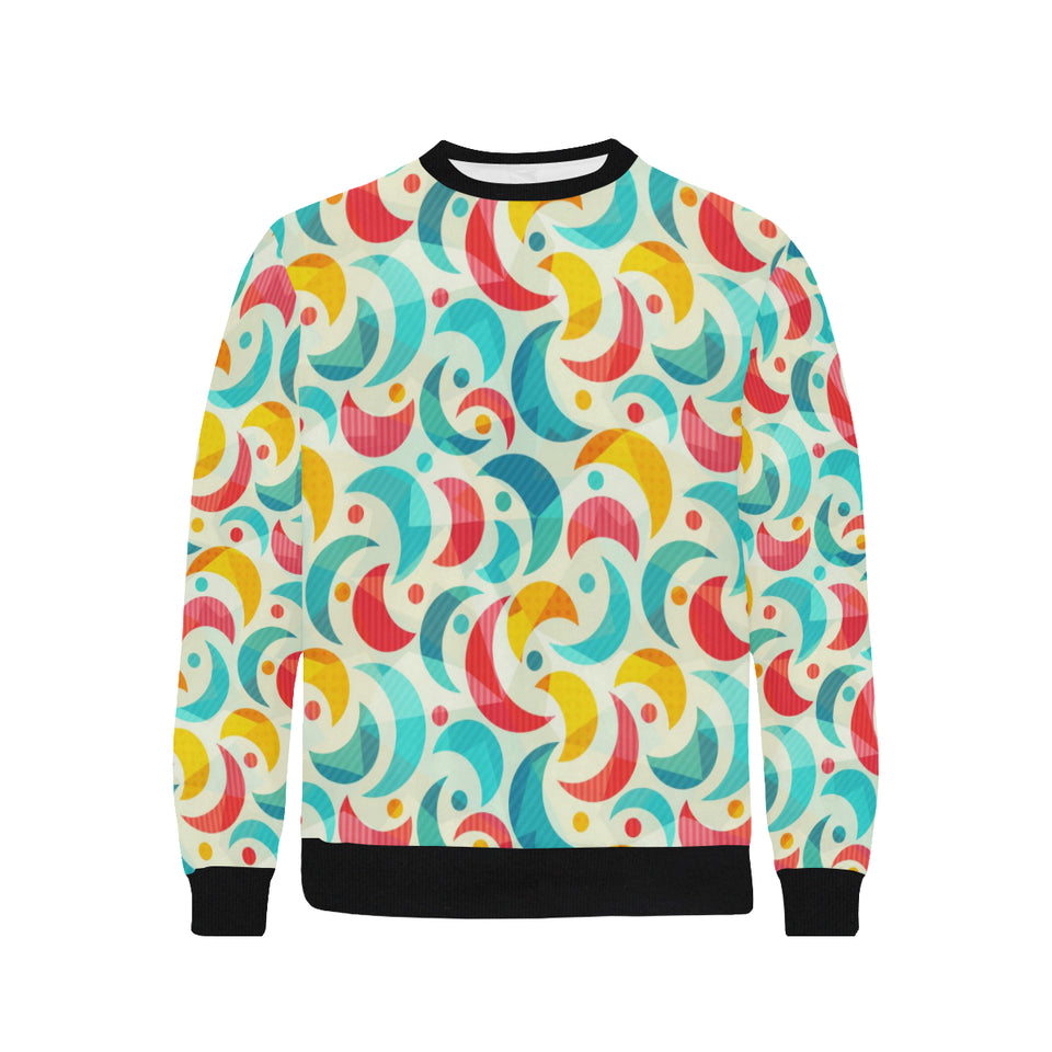 Colorful moon pattern Men's Crew Neck Sweatshirt
