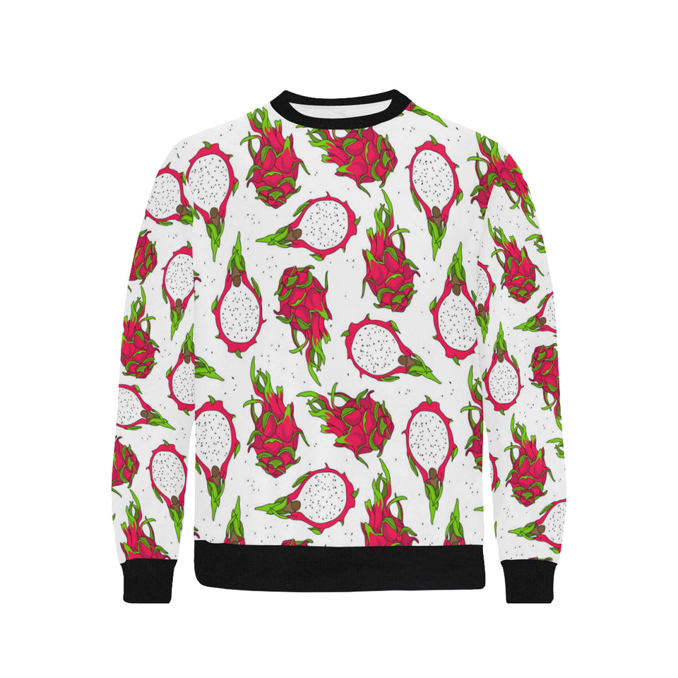 dragon fruits white background Men's Crew Neck Sweatshirt