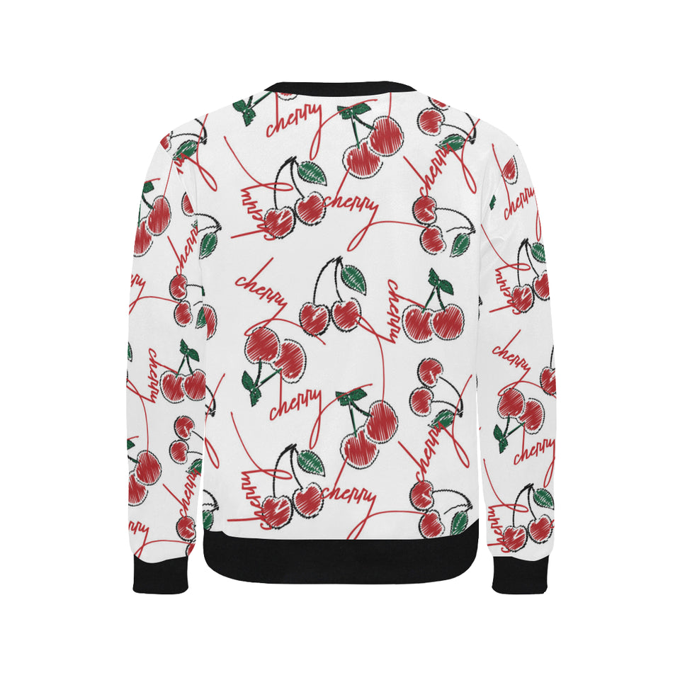 Hand drawn cherry pattern Men's Crew Neck Sweatshirt