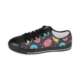 Colorful donut glaze pattern Kids' Boys' Girls' Low Top Canvas Shoes Black