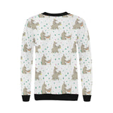 Cute Rhino pattern background Women's Crew Neck Sweatshirt