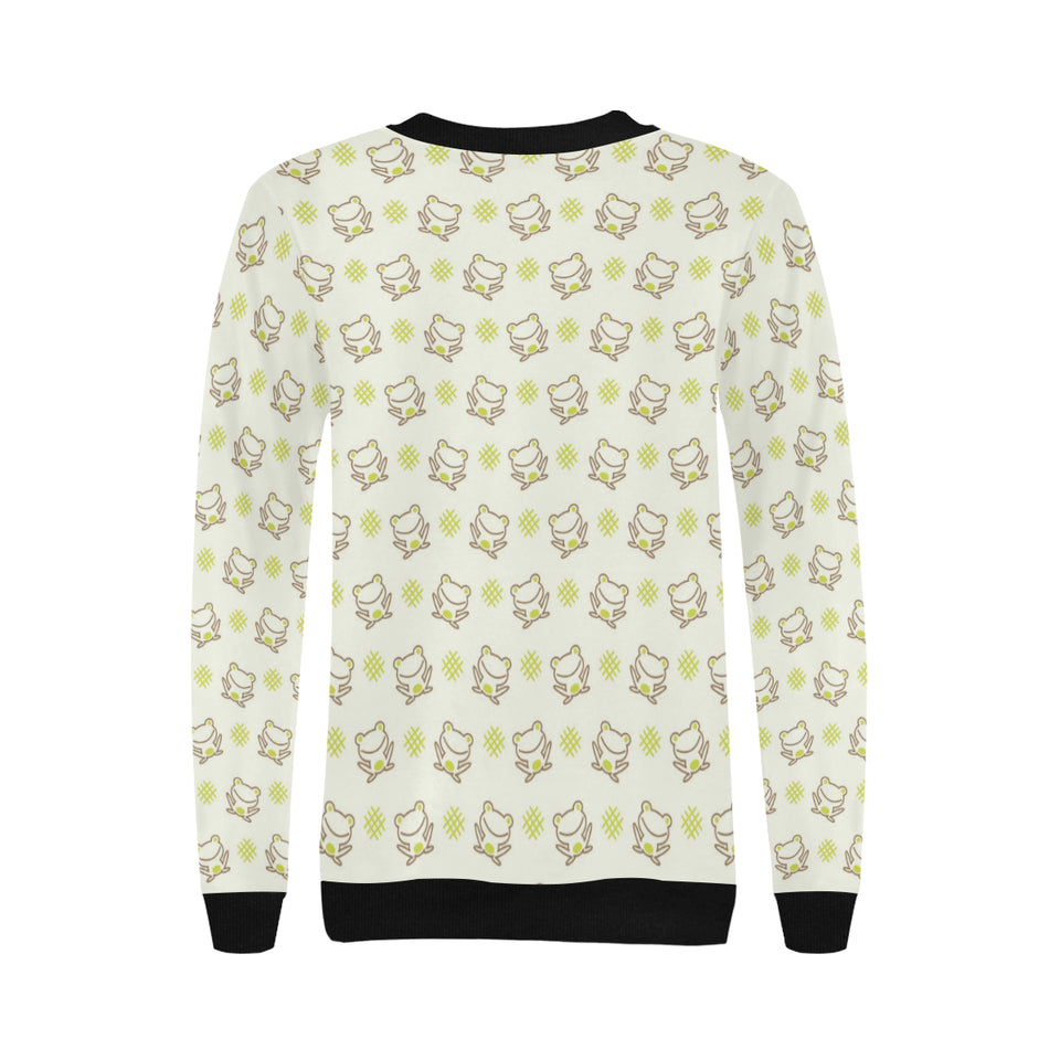 Cute cartoon frog baby pattern Women's Crew Neck Sweatshirt