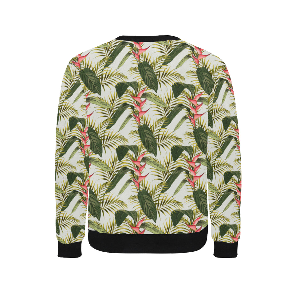 heliconia pattern Men's Crew Neck Sweatshirt