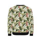 heliconia pattern Men's Crew Neck Sweatshirt