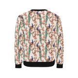 Peacock tropical flower pattern Men's Crew Neck Sweatshirt