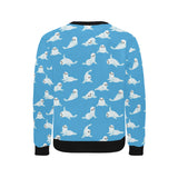 Cute sea lion seal pattern background Men's Crew Neck Sweatshirt
