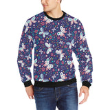 Colorful butterfly flower pattern.eps Men's Crew Neck Sweatshirt