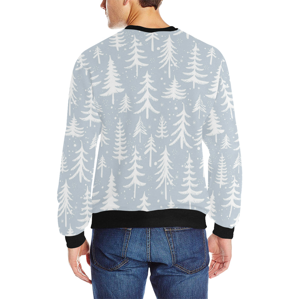 Christmas tree winter forest pattern Men's Crew Neck Sweatshirt