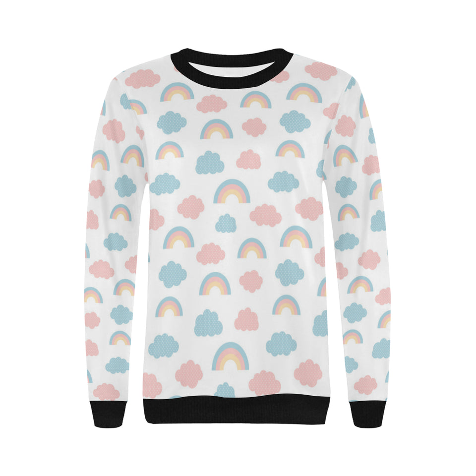 Cute rainbow clound pattern Women's Crew Neck Sweatshirt