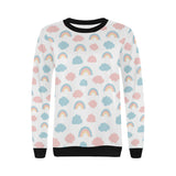 Cute rainbow clound pattern Women's Crew Neck Sweatshirt