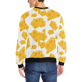 Cheese slice pattern Men's Crew Neck Sweatshirt