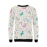 Colorful unicorn pattern Women's Crew Neck Sweatshirt