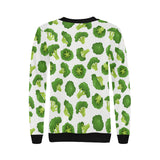 Cute broccoli pattern Women's Crew Neck Sweatshirt