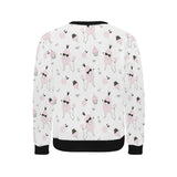 Poodle dog rose cake pattern Men's Crew Neck Sweatshirt