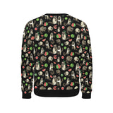 Raccoon watermelon pattern Men's Crew Neck Sweatshirt