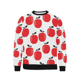 red apples white background Men's Crew Neck Sweatshirt