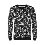Crow illustration pattern Women's Crew Neck Sweatshirt