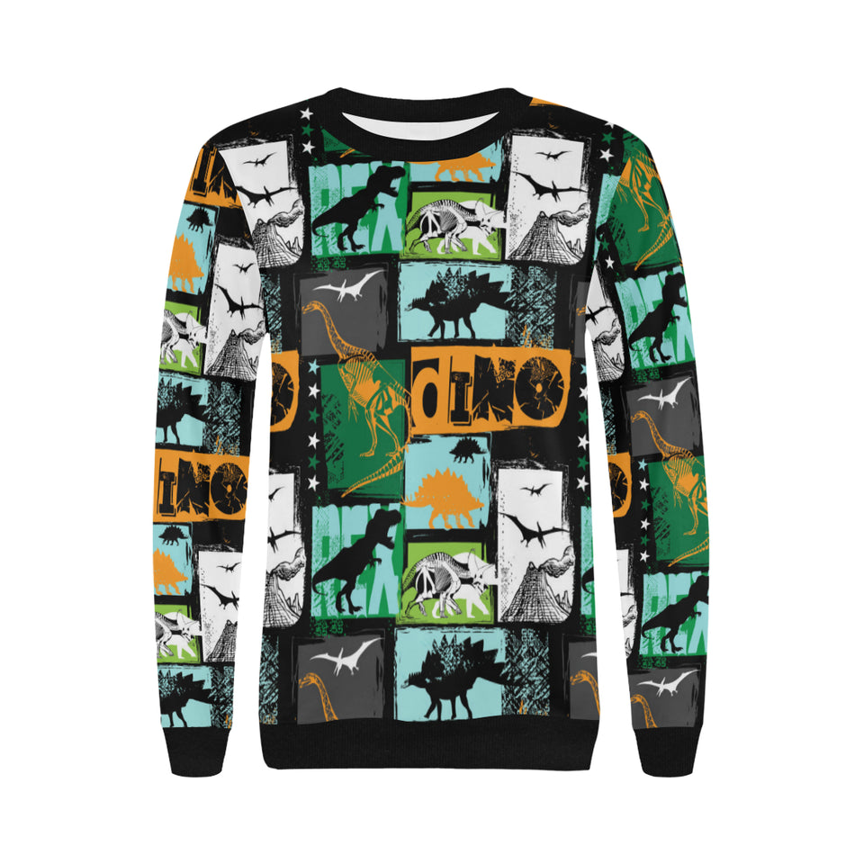 dinosaurs print pattern Women's Crew Neck Sweatshirt