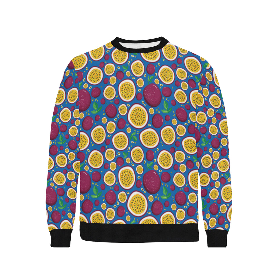 Passion fruit blue background Men's Crew Neck Sweatshirt