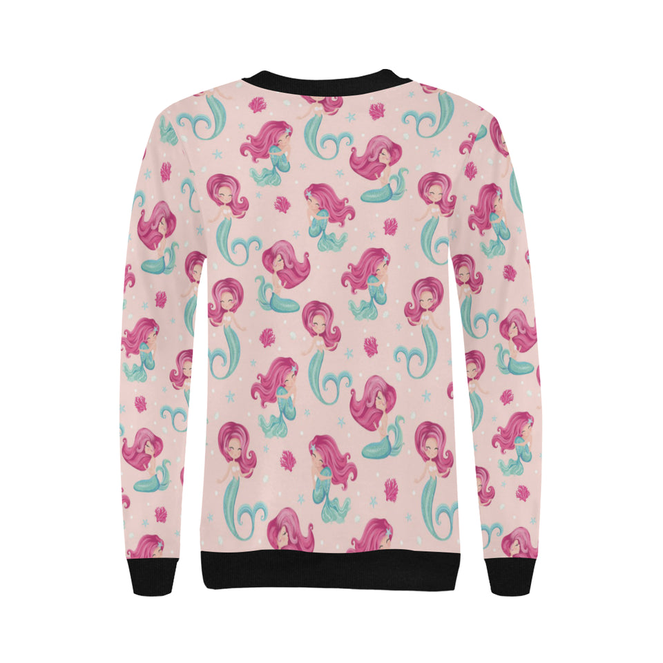 Cute little mermaid pattern Women's Crew Neck Sweatshirt