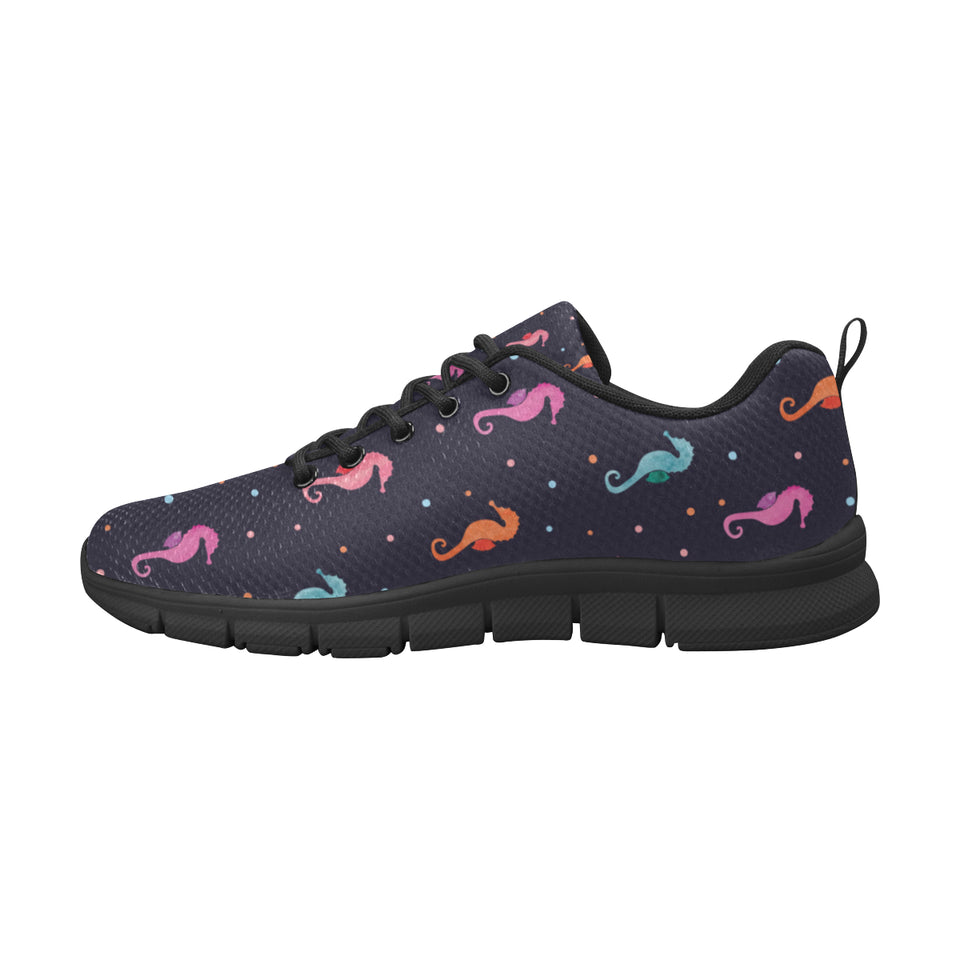 Watercolor colorful seahorse pattern Women's Sneaker Shoes