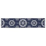 nautical steering wheel design pattern Table Runner