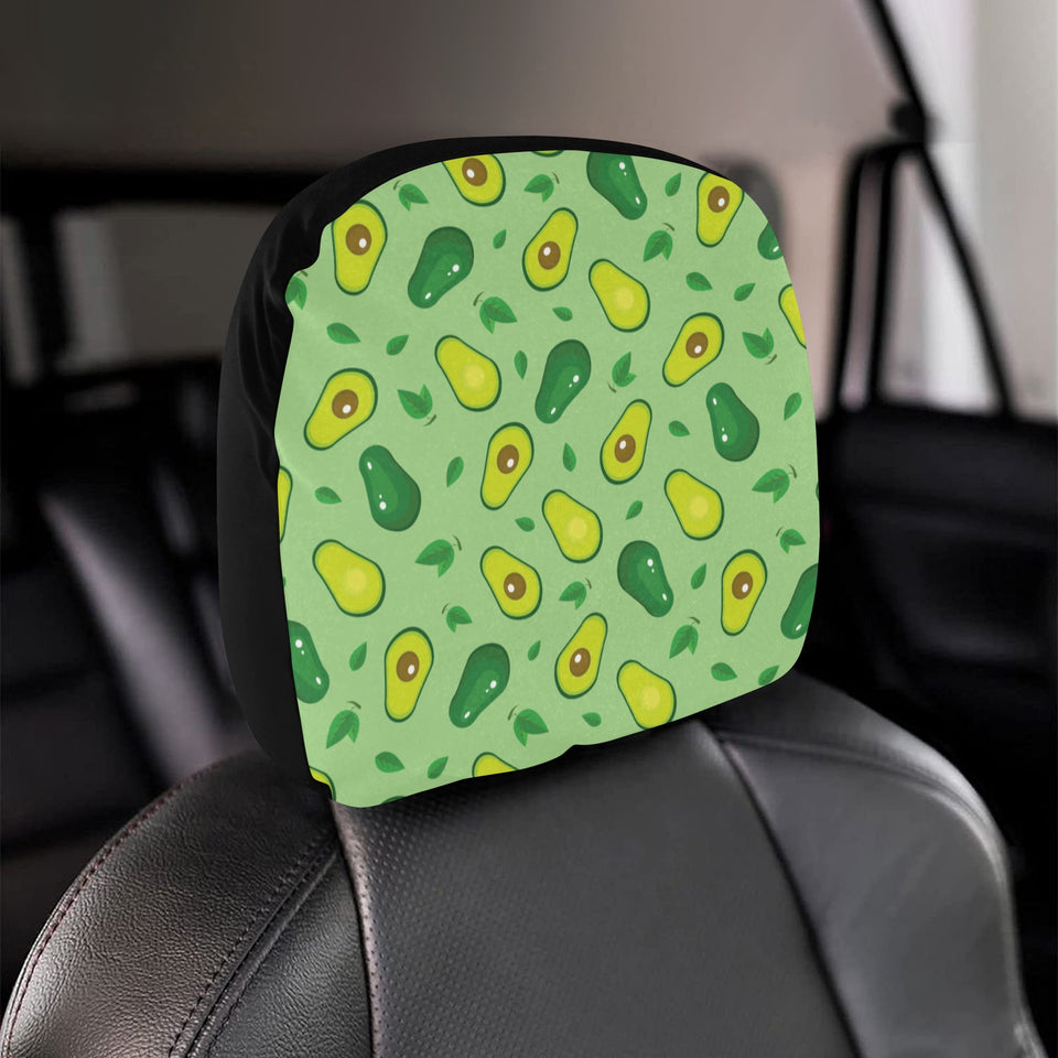 Avocado pattern green background Car Headrest Cover