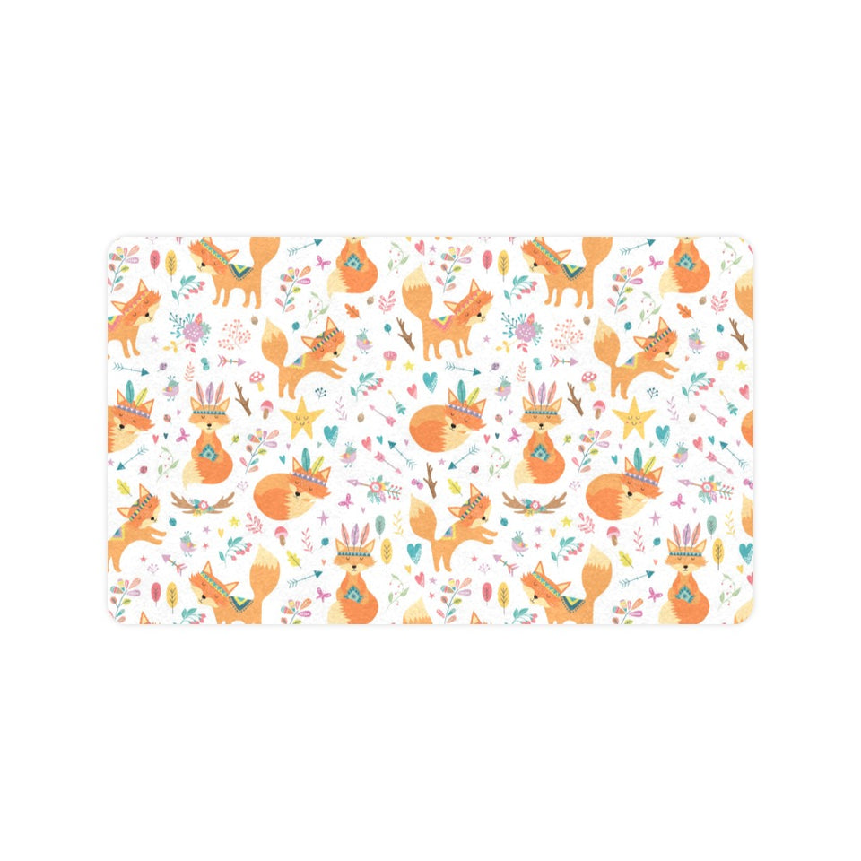 cute tribal fox pattern Doormat