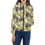 Eggplant Pattern Print Design 02 Women's Padded Hooded Jacket