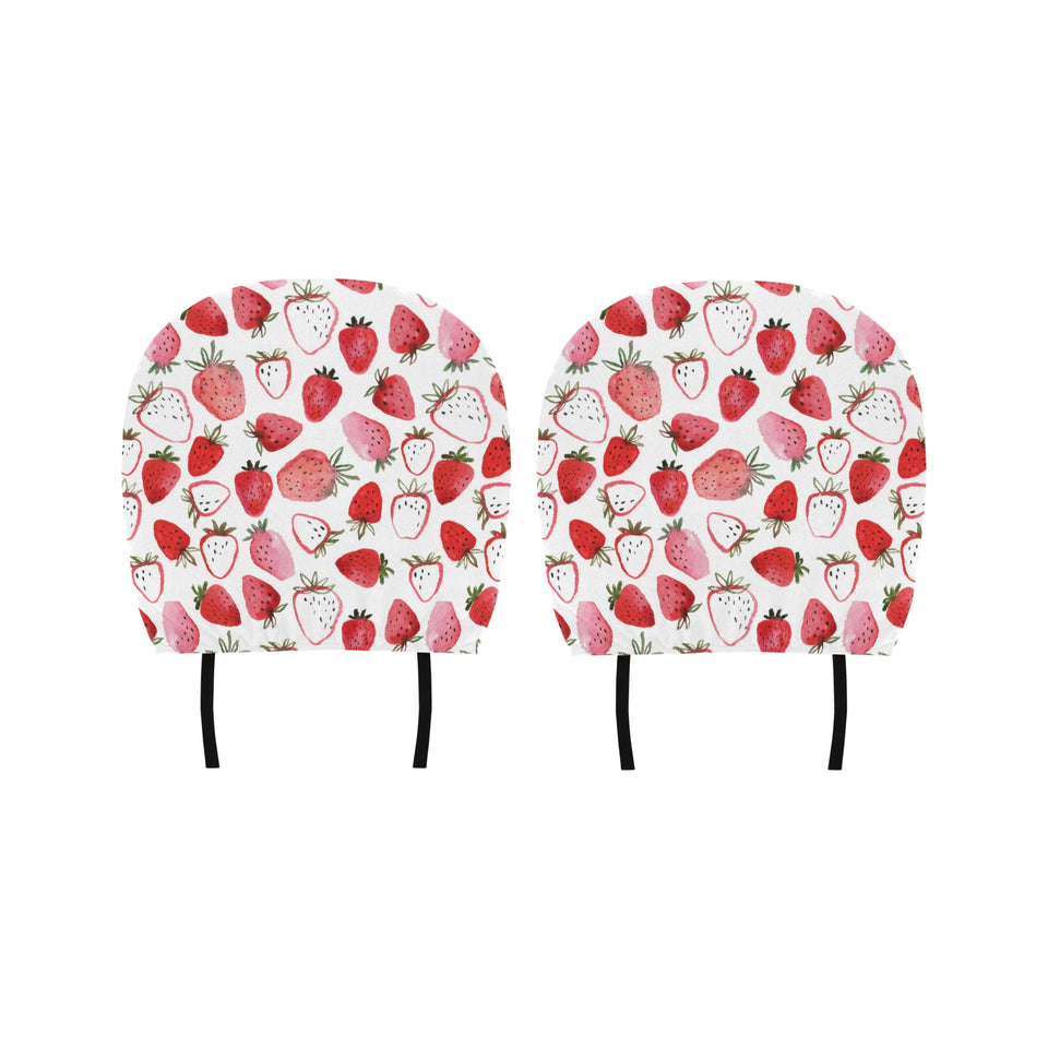 watercolor hand drawn beautiful strawberry pattern Car Headrest Cover