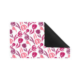 pink sketch tulip pattern Doormat