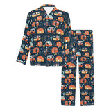Camper Van Pattern Print Design 05 Men's Long Pajama Set