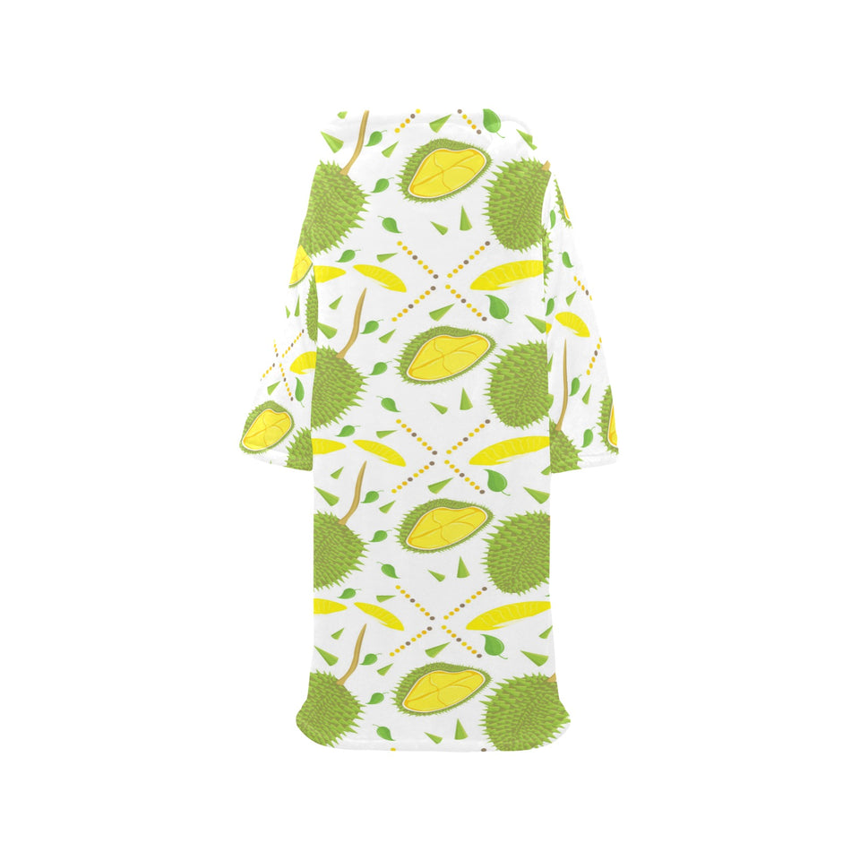 Durian pattern background Blanket Robe with Sleeves