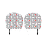 Cute polar bear christmas snow pattern Car Headrest Cover