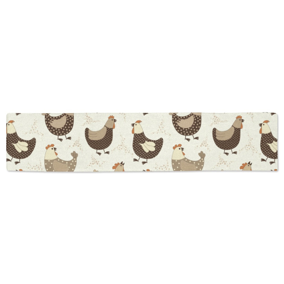 Cute rooster chicken cock Table Runner