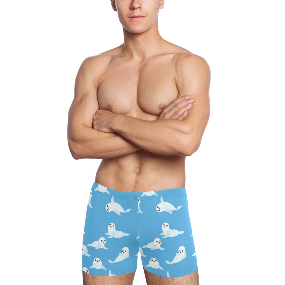 Cute sea lion seal pattern background Men's Swimming Trunks