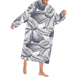 Guava tropical hand drawn pattern Blanket Robe with Sleeves