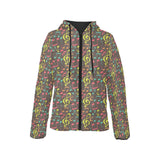 Music Notes Pattern Print Design 05 Women's Padded Hooded Jacket