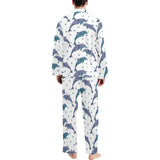 Dolphins pattern dotted background Men's Long Pajama Set
