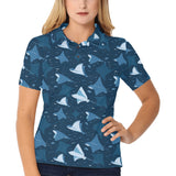 Stingray Pattern Print Design 04 Women's All Over Print Polo Shirt