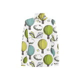 Hot Air Balloon Bird Cloud Pattern Women's Long Sleeve Polo Shirt